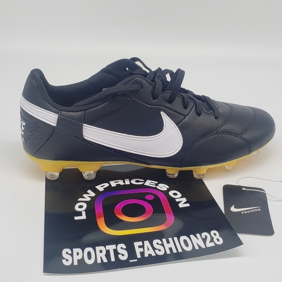Nike Premier III FG Soccer Cleats Black White-Amarillo AT5889-005 Men’s Size 7Y - Picture 2 of 9